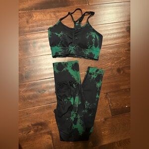 *3 for $20* Green and Black Tie-Dye Activewear Set